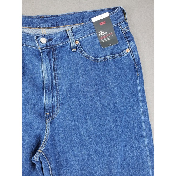 New Men Size 36x32 Levi's Premium 568 Loose Straight Linen+ Med Wash Jeans - Picture 2 of 12